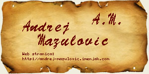Andrej Mazulović vizit kartica
